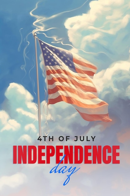 PSD 4 lipca plik psd z okazji dnia niepodległości stanów zjednoczonych, który można edytować