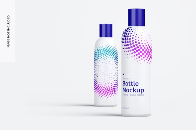 4 oz / 120 ml cosmetic bottle mockup with disc cap