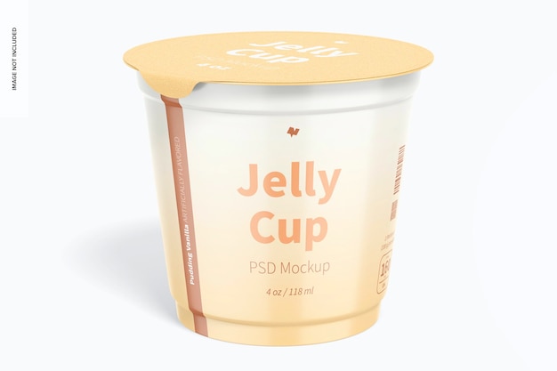 PSD 4 oz jelly cup mockup, vista frontale