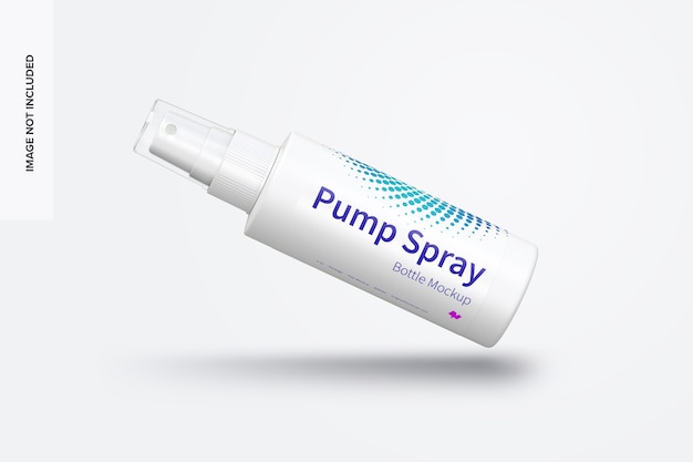 4 oz pump spray bottle mockup falling