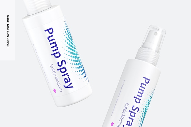 4 oz Pump Spray Bottles Mockup