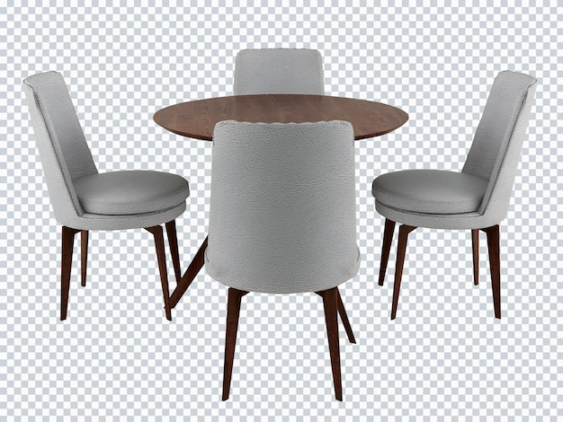 PSD Серый ресторанный стол на 4 места. мебель.