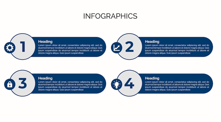 PSD 4 step infographic design