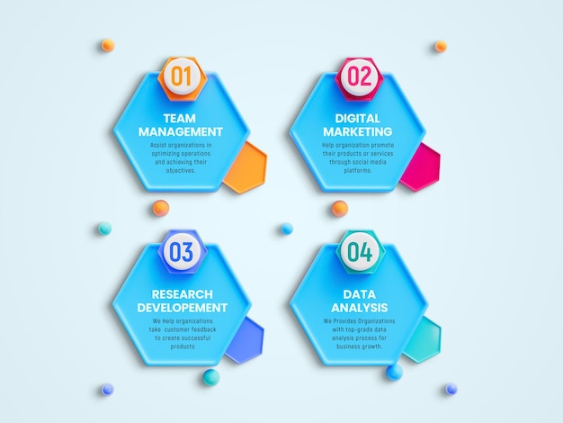 PSD 4 steps creative business infographics design template