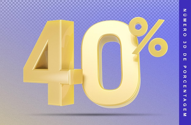 40 aantal percentage 3d goud