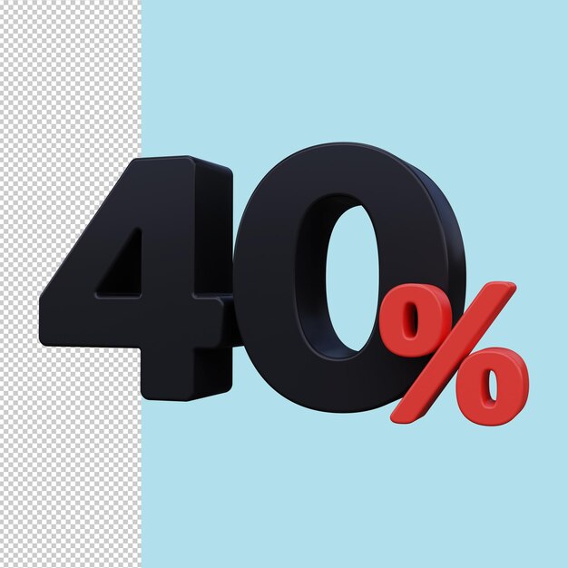 40 OFF Wyprzedaż Oferta rabatowa metka Oferta specjalna wyprzedaż Rendering 3D Premium PSD