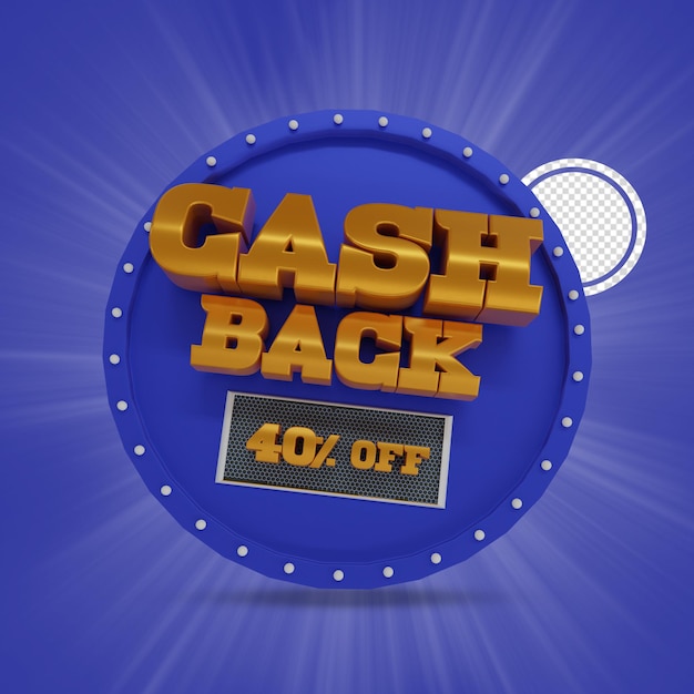 Render 3d cash back al 40%