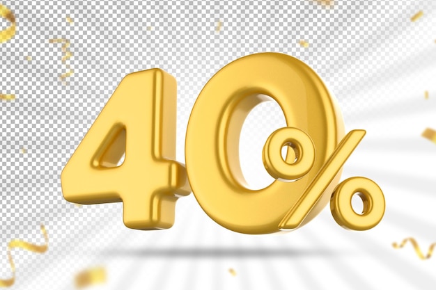 40 percent luxury gold offer in 3d