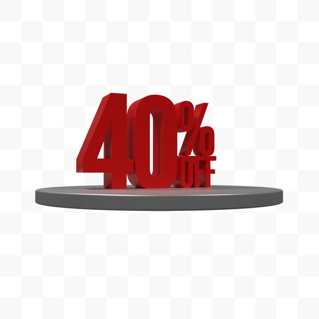 40 percent off discount sign