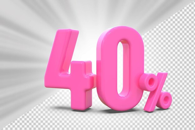 PSD offerta del 40% in rendering 3d