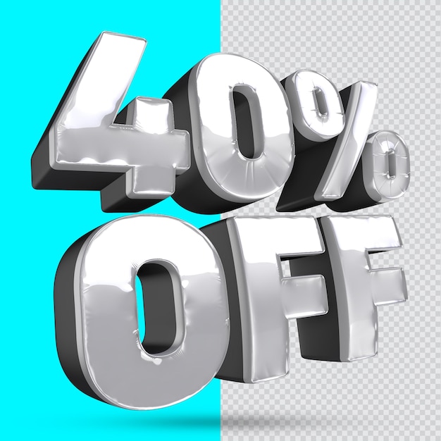 40 percent offer in 3d rendering isolated