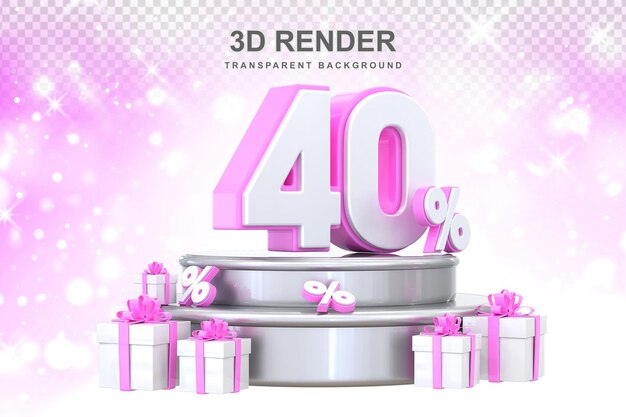 40% 승진과 선물 3D
