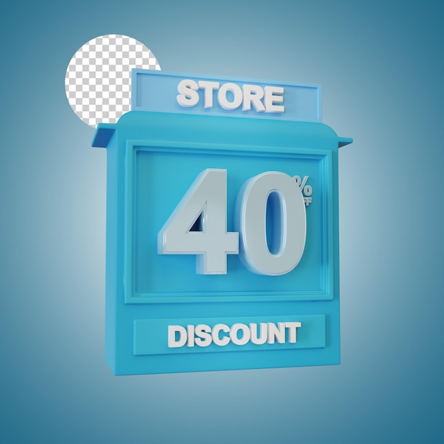 40 Percentage Special Discount 3d Rendering