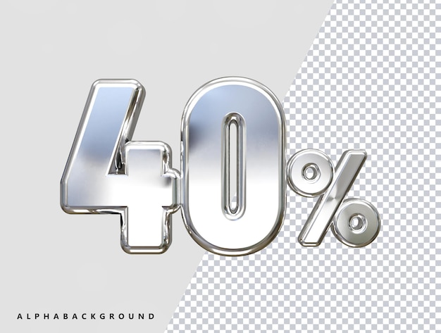 40 procent korting op vectortekst-effect 3D-rendering goud