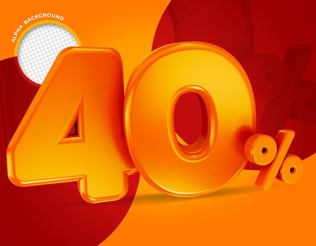 40 Procent Oferty Izolowane Renderowanie 3d