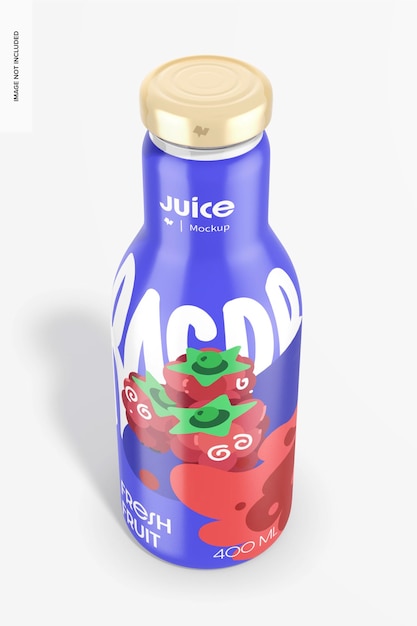 400 ml Juice Bottle Mockup Perspective