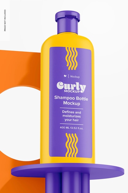 PSD 400 ml shampoo bottle mockup on surface