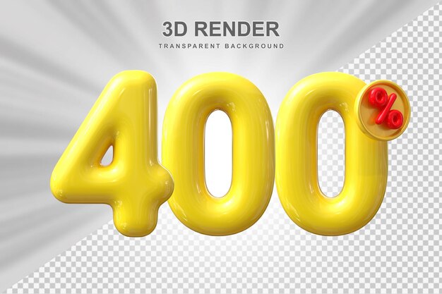 400percent discount sale off 3d