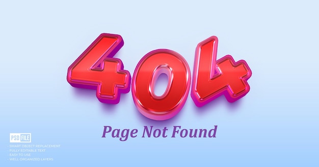 Страница с ошибкой 404 не найдена с пользовательским текстовым эффектом в 3d-стиле