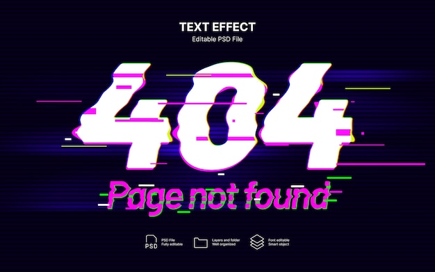 404-fejl tekst effekt