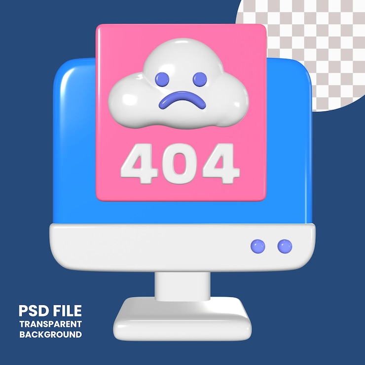 PSD 404 not found 3d illustration icon