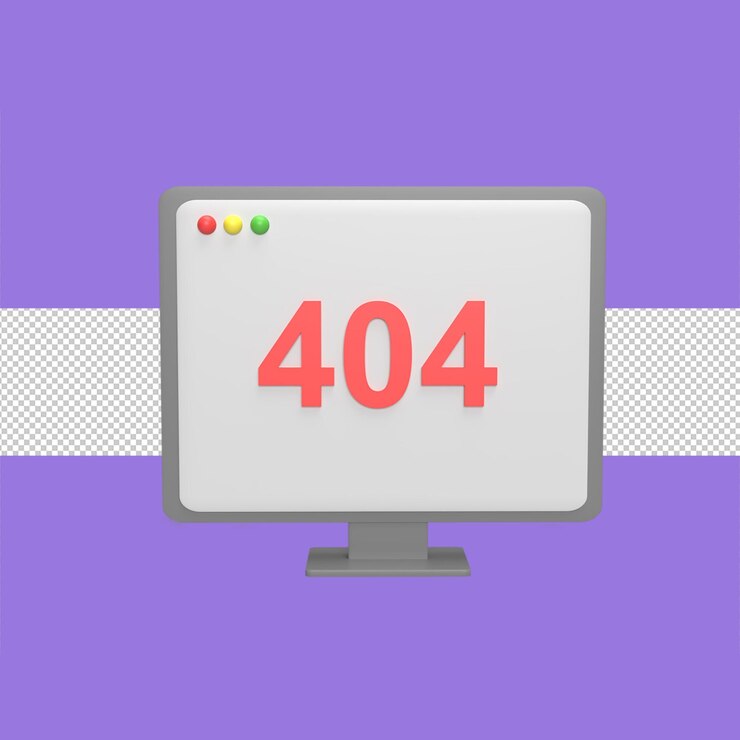 PSD 404 maintenance web 3d icon model cartoon style concept render illustration