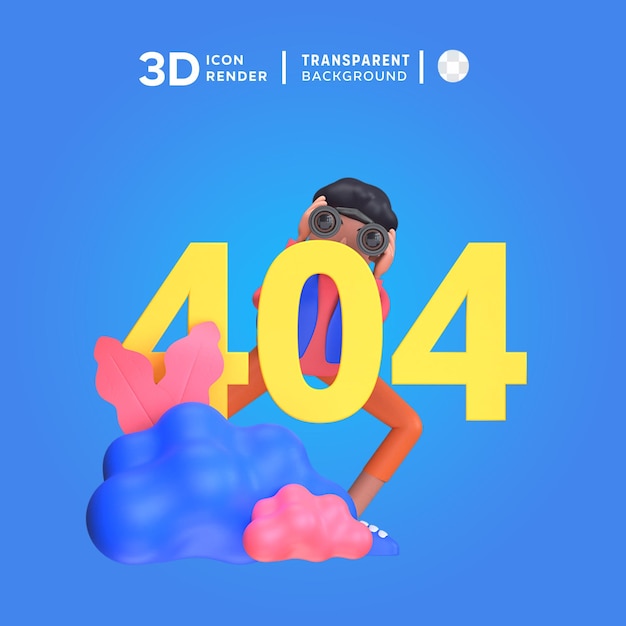 PSD 404 발견되지 않았습니다 3d 일러스트레이션 렌더링 3d 아이콘 색상 고립