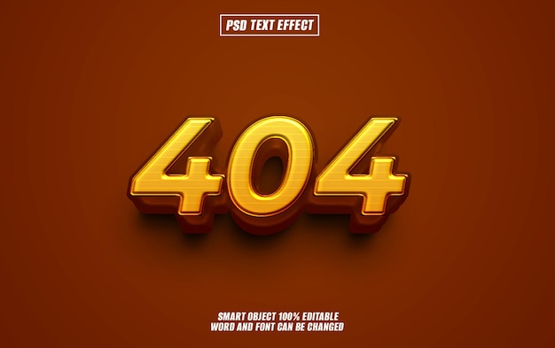 404 text effect font editable typography 3d text