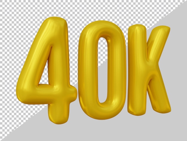 40k followers design in 3d render