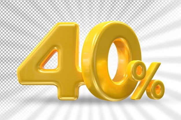 PSD 40percent luxury gold offer in 3d