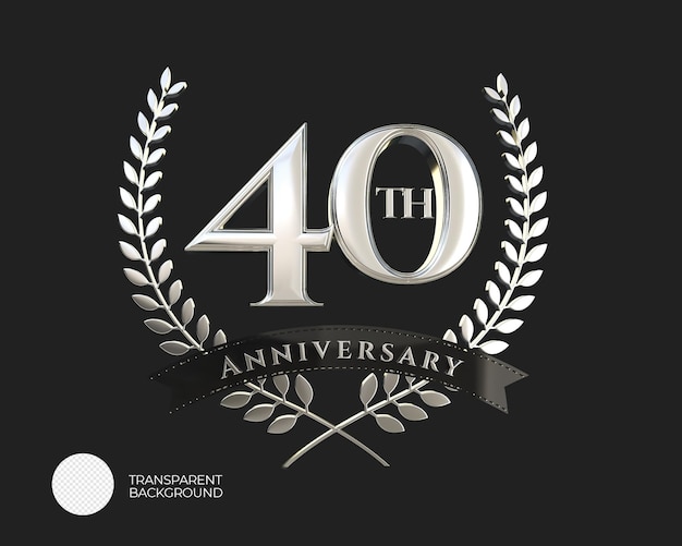 PSD 40th anniversary celebration logo 3d