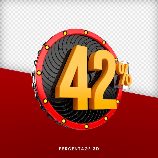 PSD 42 percentuale di rendering 3d psd premium