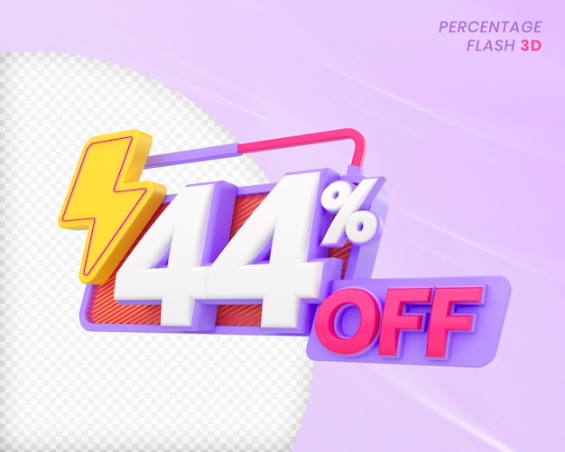 PSD 44 percent off with flash element 3d render premium psd