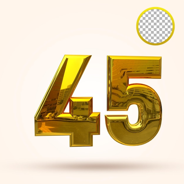 PSD 45 jaar jubileum 3d-sjabloon premium psd