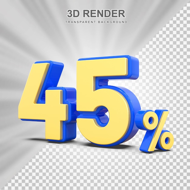 45 percent discount offer 3d render