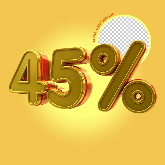 45 percent off promotion 3d rendering
