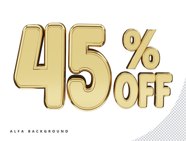 45 percentage off discount sale tag