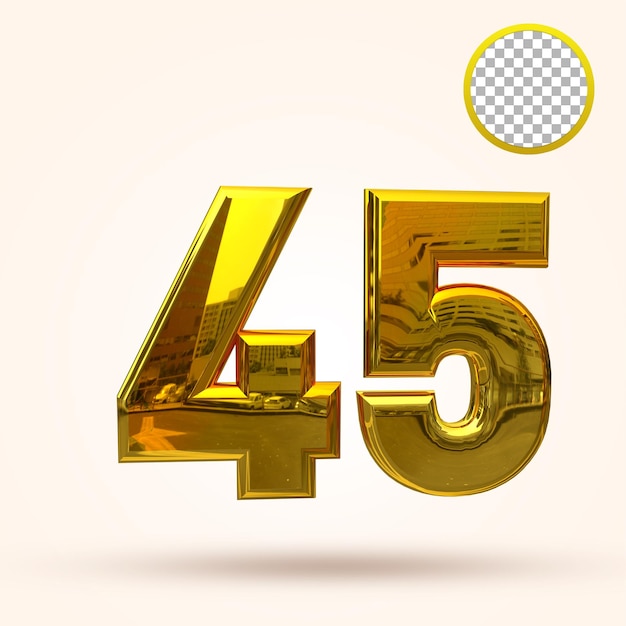 45 years anniversary 3d template premium psd