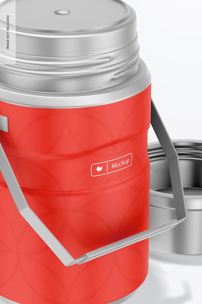 47 oz Mockup voor voedselpotten, close-up