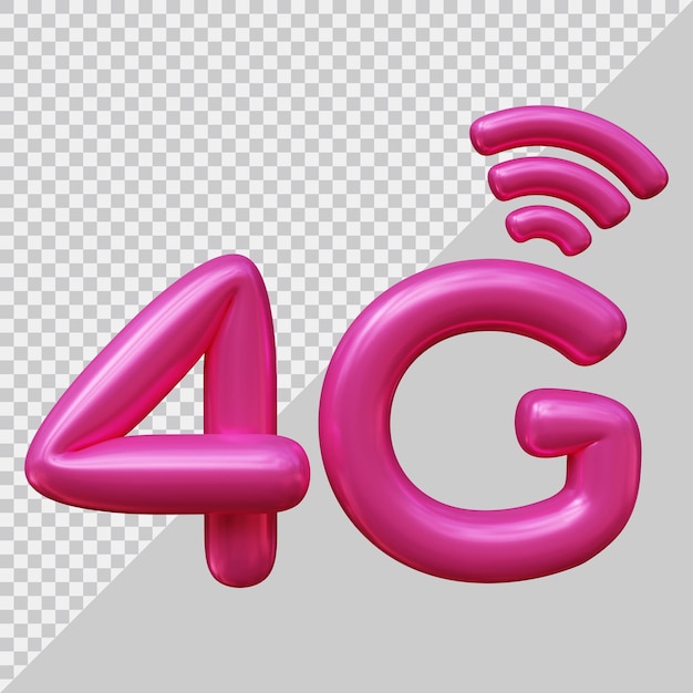 PSD 4g icon logo with 3d modern style