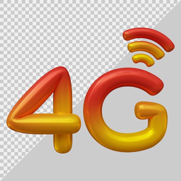 PSD 4g-pictogramlogo met 3d-moderne stijl