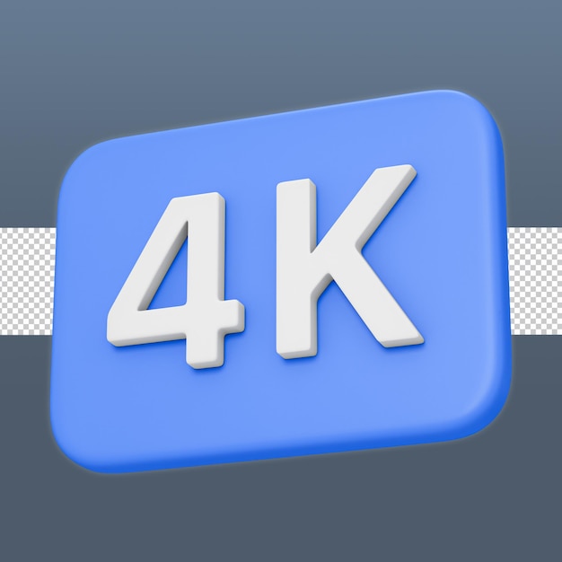 4k button 3d icon