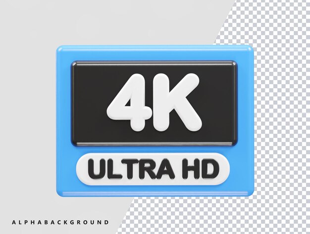 PSD 4k resolution text icon 3d illustration rendering