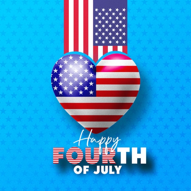 PSD 4th of july american flag independence day patriotic event celebration social media post design