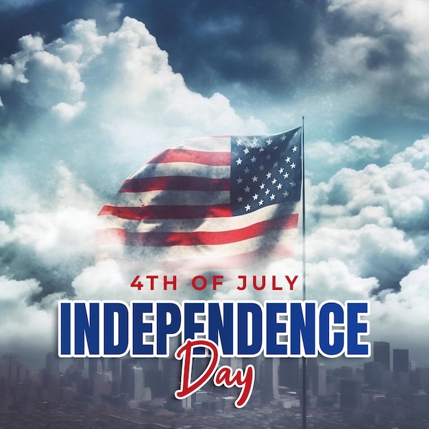 7 月 4 日のアメリカ独立記念日 PSD 編集可能ファイル