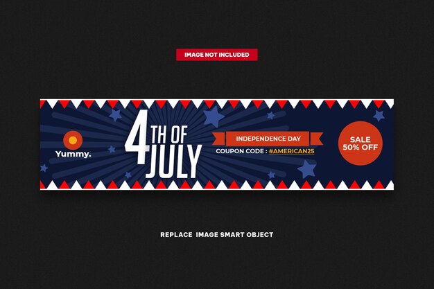 4th of july banner web template