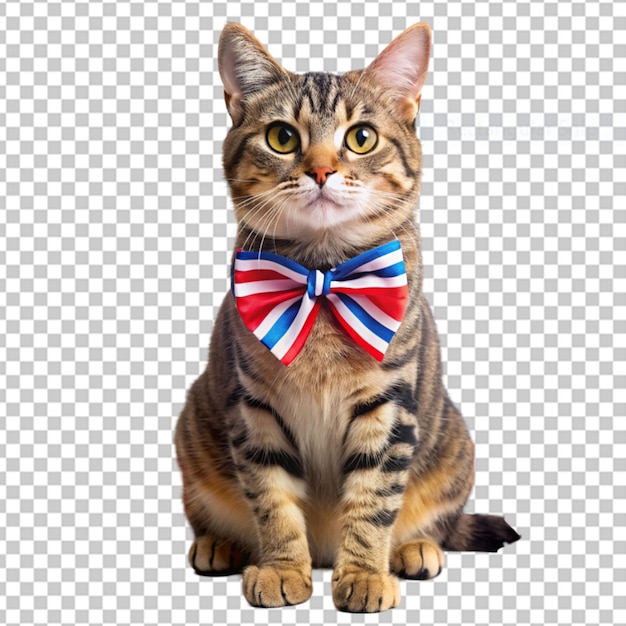 PSD 4th of july cat transparent background