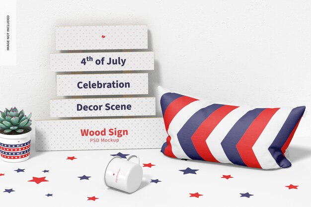 4th of july celebration decor scene mockup perspective