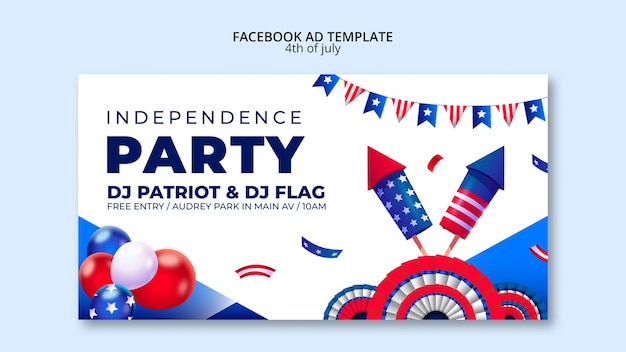 PSD 4th of july celebration facebook template