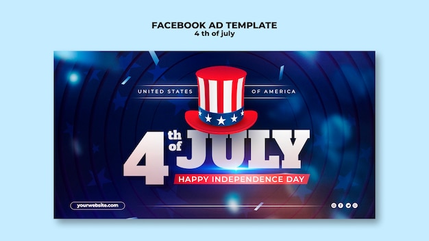PSD modello di facebook per la celebrazione del 4 luglio
